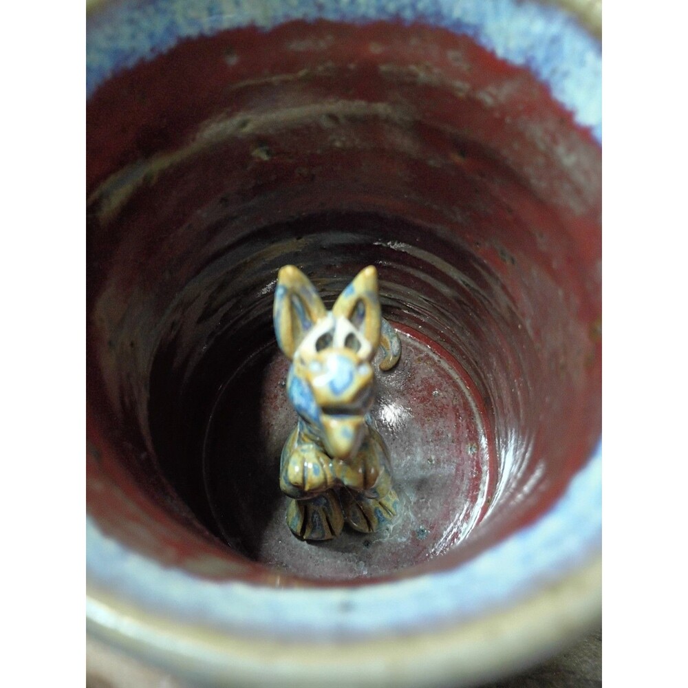 Vintage Hidden Dragon Stone Ware Mug Clay Images Melissa Hogenson Art Pottery - Picture 5 of 16